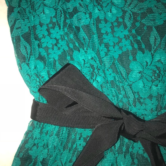 Teal Blue Green Lace Dress - Picture 2 of 4